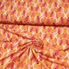 Stoff Viskose Blusenstoff Kringel Ringe orange pink rosa gelb