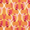 Stoff Viskose Blusenstoff Kringel Ringe orange pink rosa gelb