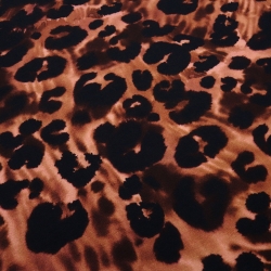 Stoff Viskose Jersey Leo Tierprint schwarz braun beige rosé