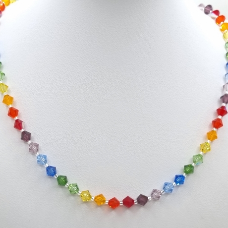Kette Regenbogen Bunte  Kristalle  (804)