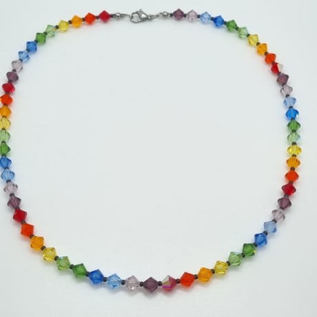 Kette Regenbogen Bunte  Kristalle  (804)