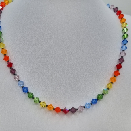 Kette Regenbogen Bunte  Kristalle  (804)