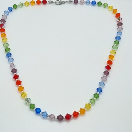 Kette Regenbogen Bunte  Kristalle  (804)