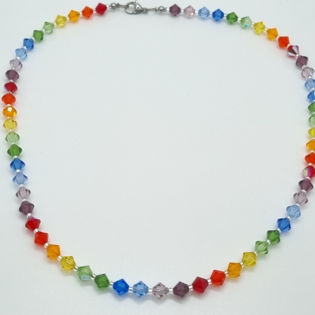 Kette Regenbogen Bunte  Kristalle  (804)