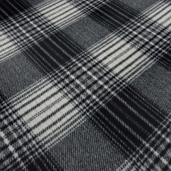 Stoff schwerer Mantelstoff Karo Glencheck Design schwarz hellgrau