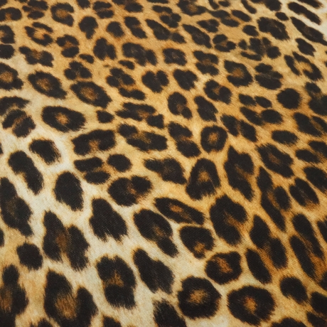 Stoff Viskose Twill Leo Design braun schwarz beige Blusenstoff