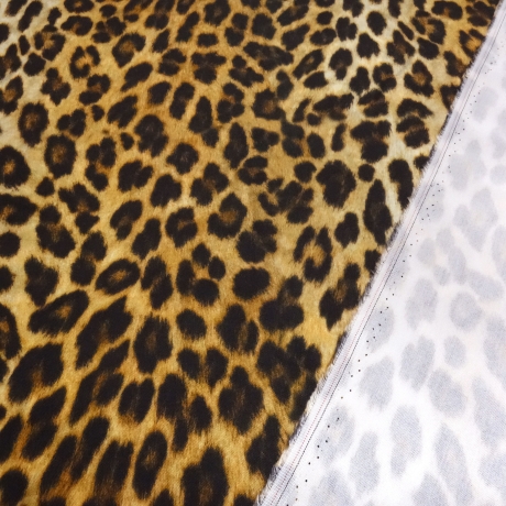 Stoff Viskose Twill Leo Design braun schwarz beige Blusenstoff