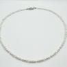 Kette Perlen Weiß Perlenkette Pearls und Kristalle (805)