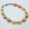 Kette und Armband Perlen Gold (591)
