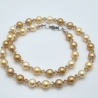 Kette und Armband Perlen Gold (591)