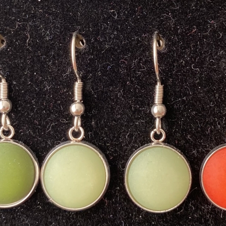 Ohrhänger Edelstahl Polaris Cabochon orange