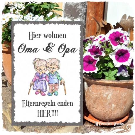 Holzschild-Shabby Oma & Opa_Elternregeln