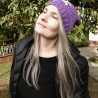 Beanie Star Gr. 50-54 lavendel/natur