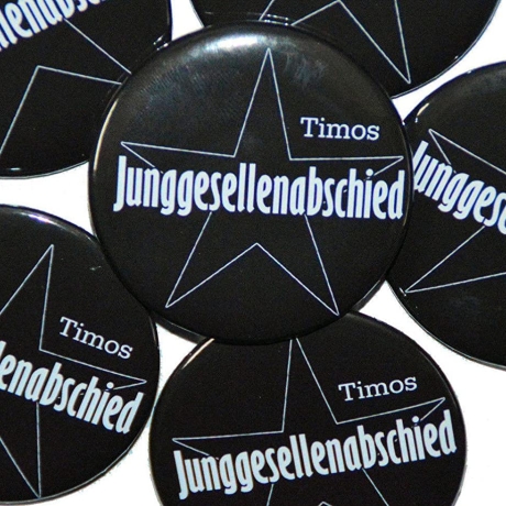 Buttons JGA Set groß 50mm 10 Stück personalisiert Bräutigam