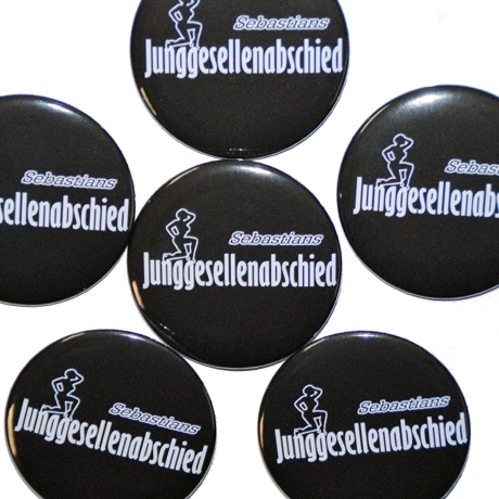 Buttons JGA Set groß 50mm 10 Stück personalisiert Bräutigam