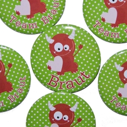 Buttons JGA Set Junggesellenabschied groß 50mm 10 Stück Teufel