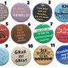 Lustige Sprüche III Buttonset 50 mm Anstecknadel 5 Stück Auswahl