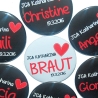 Buttons JGA Set groß 50mm 10 Stück personalisiert Herz