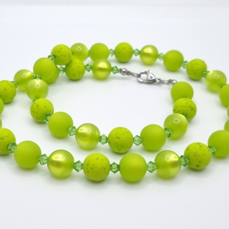 Kette Polariskette Grün Hellgrün Polaris Polarisperlen (824)