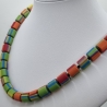 Kette PolarisPerlen Walzen Bunt Zebragestreift Polariskette (825)