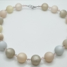 Polariskette Extra Große Perlen Beige Perlenkette Polaris (827)