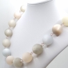 Polariskette Extra Große Perlen Beige Perlenkette Polaris (827)