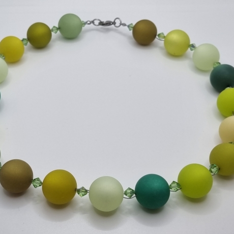 Polariskette Extra Große Perlen Grün Perlenkette Polaris (827)