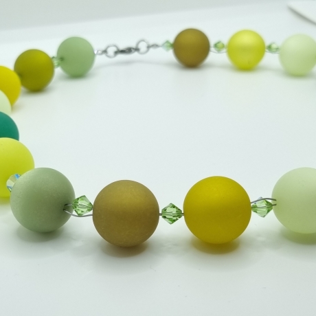 Polariskette Extra Große Perlen Grün Perlenkette Polaris (827)