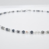 Kette Kristalle Weiß Schwarz Anthrazit Silber Kristalle (828)