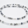 Kette Kristalle Weiß Schwarz Anthrazit Silber Kristalle (828)