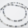 Kette Kristalle Weiß Schwarz Anthrazit Silber Kristalle (828)