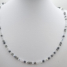 Kette Kristalle Weiß Schwarz Anthrazit Silber Kristalle (828)