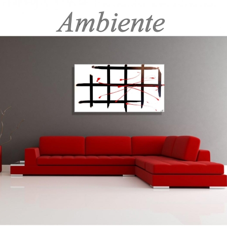 MK1 Art Bild Leinwand Abstrakt Kunst Malerei Acrylbild schwarz