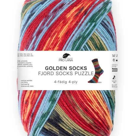 Pro Lana Fjord Socks Puzzle, 4-fädige Sockenwolle, Farbe 83