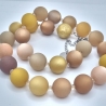 Polariskette Braun Beige Perlenkette mit Kristallen (830)