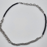 Edelstahlkette mit Onyx – mit schwarzen Onyxperlen (831)