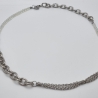 Edelstahlkette mit Opal Quarz Gliederkette mit Perlen (831)