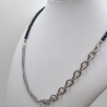 Edelstahlkette mit Onyx – mit schwarzen Onyxperlen (831)