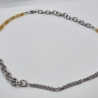 Edelstahlkette mit Topas Gliederkette mit Edelsteinperlen (831)