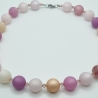 Polariskette Rosa mit Kristallen | Perlenkette | Rosatöne (834)
