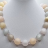 Polariskette Beige mit Kristallen | Perlenkette | Grau (834)