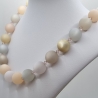 Polariskette Beige mit Kristallen | Perlenkette | Grau (834)