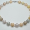 Polariskette Beige mit Kristallen | Perlenkette | Grau (834)