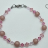 Schmuckset Rosa | Kette Armband  Polarisperlen & Bicone (835)
