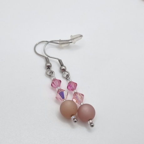 Schmuckset Rosa | Kette Armband  Polarisperlen & Bicone (835)