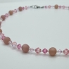 Schmuckset Rosa | Kette Armband  Polarisperlen & Bicone (835)