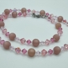 Schmuckset Rosa | Kette Armband  Polarisperlen & Bicone (835)