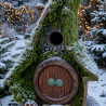 Hobbit Nistkasten Herz-Tür Moosdach - 32mm - Handgemacht Unikat