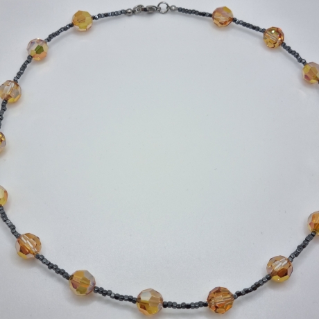 Kette mit Hämatit und Kristallen Crystal Metallic Sunshine (836)