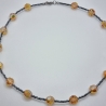 Kette mit Hämatit und Kristallen Crystal Metallic Sunshine (836)